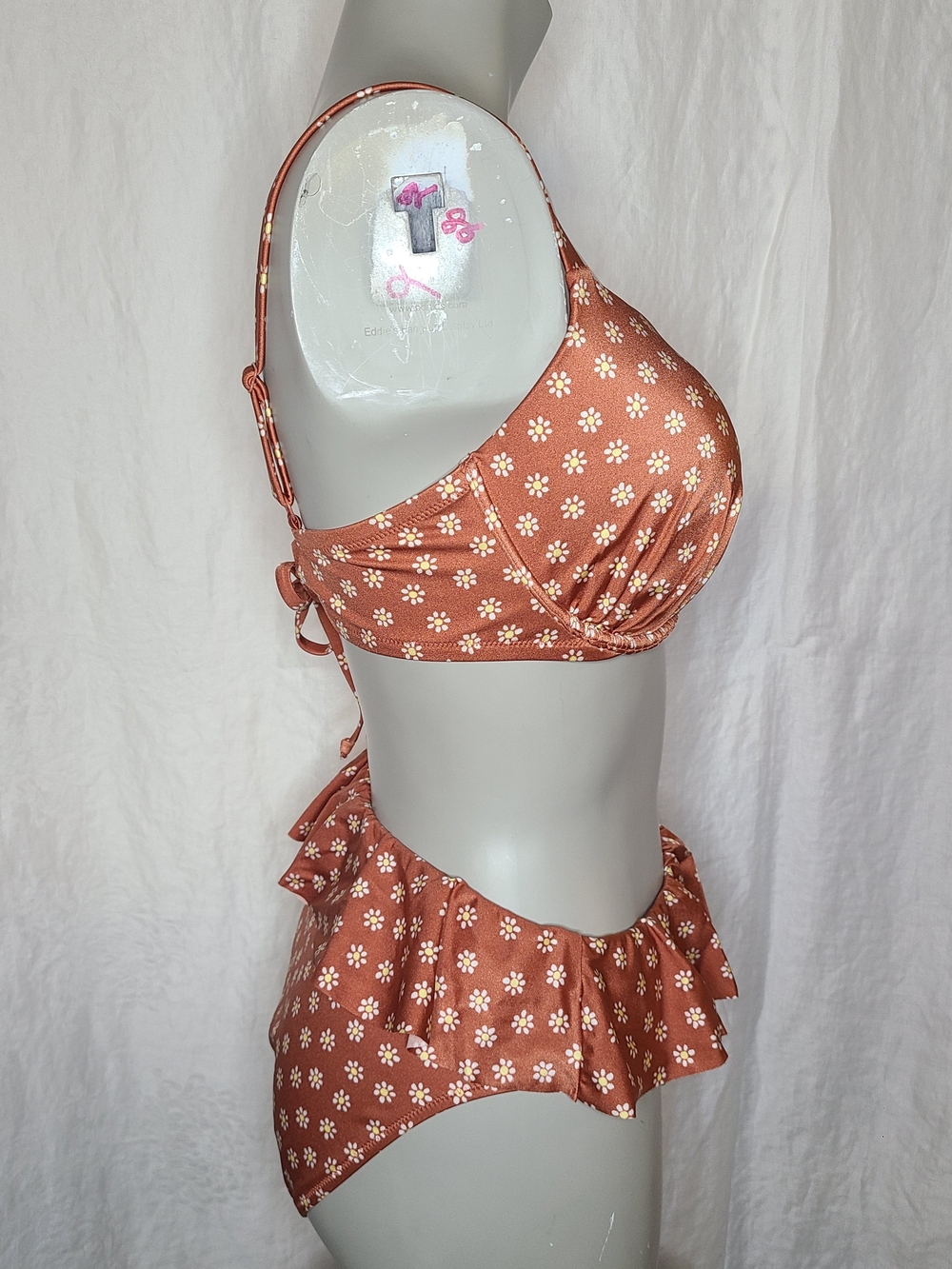 Victoria's Secret Rust Floral Ruffle Bikini Set - Picture 4 of 8